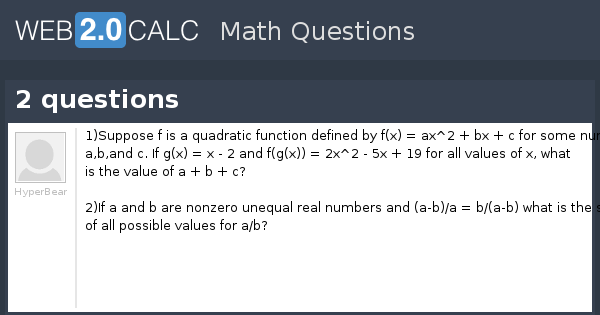 View question - 2 questions