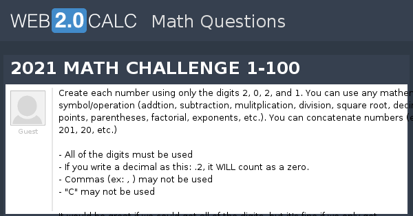 Fun math challenge Quiz Answer 100% score