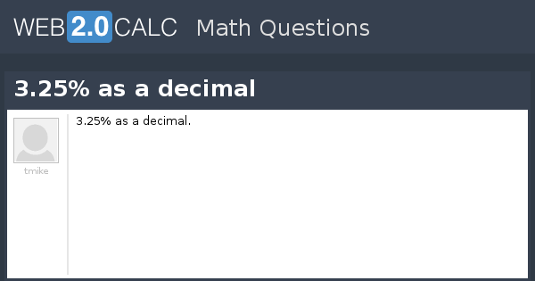 View Question 3 25 As A Decimal