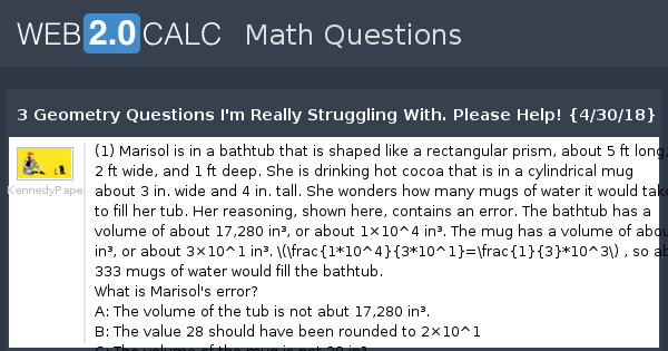 View question - 3 Geometry Questions I'm Really Struggling With. Please ...