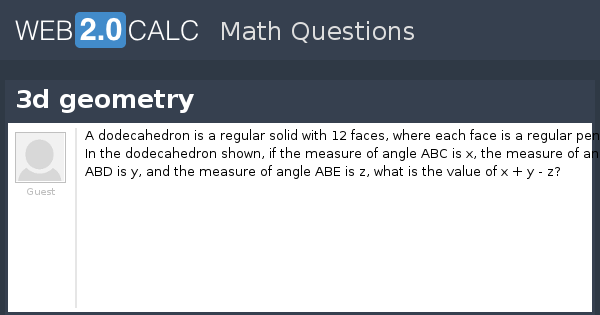 View question - 3d geometry