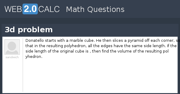 View question - 3d problem