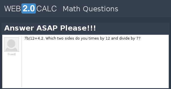 View question - Answer ASAP Please!!!