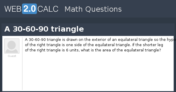 View Question A 30 60 90 Triangle