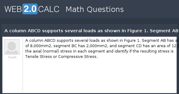 View question - A column ABCD supports several loads as shown in Figure ...