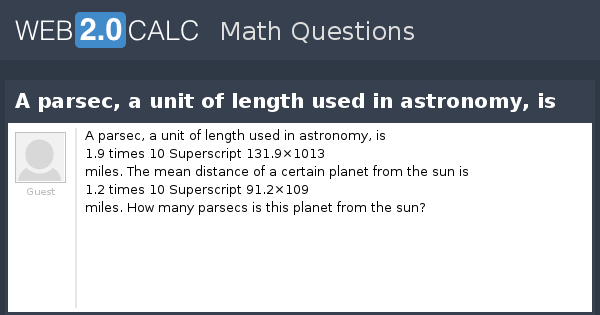 parsec unit of distance