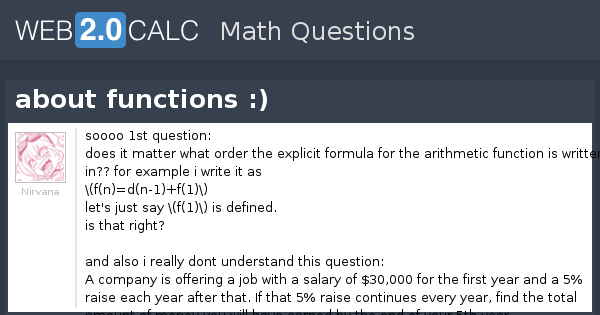 View question - about functions :)