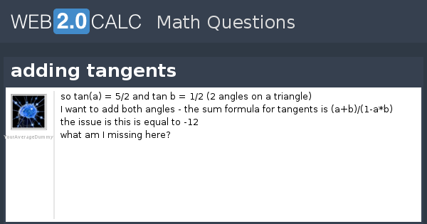 View question - adding tangents