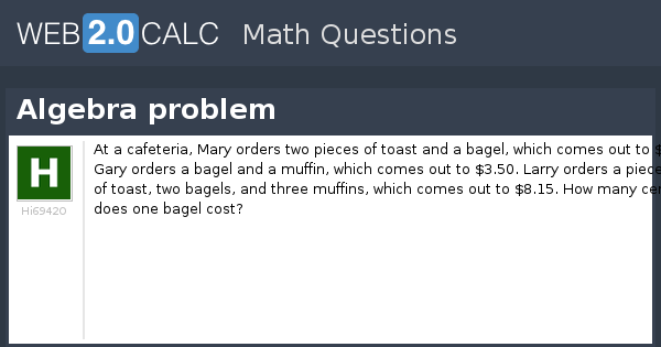 View question - Algebra problem