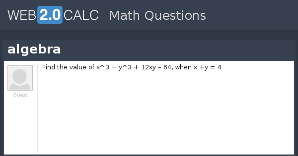 View Question Algebra