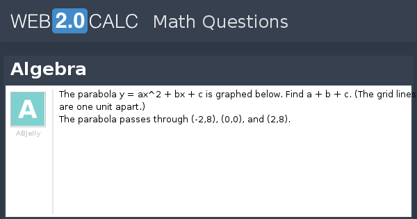 View question - Algebra