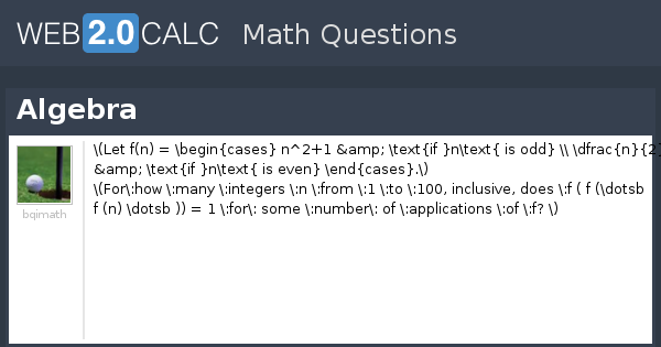 View question - Algebra
