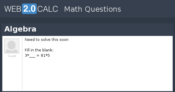 View question - Algebra