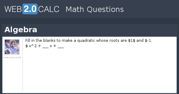 View question - Algebra