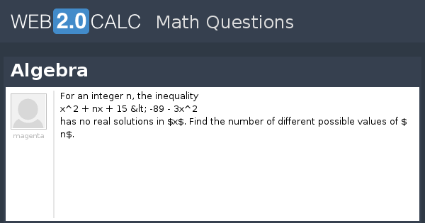 View question - Algebra
