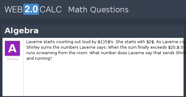 View question - Algebra