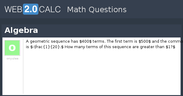 View question - Algebra