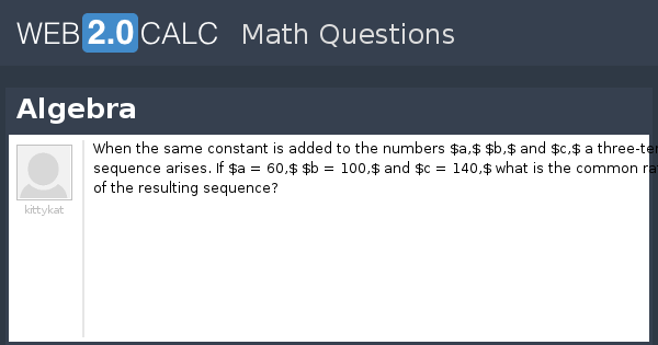 View question - Algebra