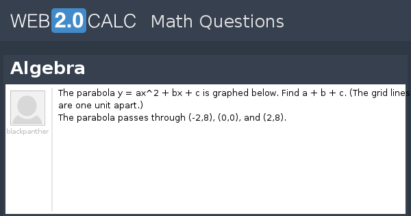 View question - Algebra