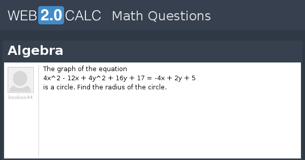 View question - Algebra
