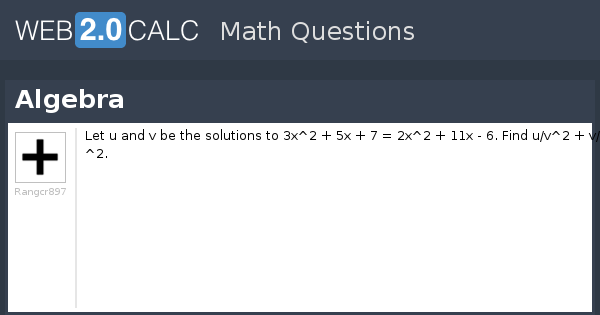 View question - Algebra