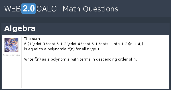 View question - Algebra