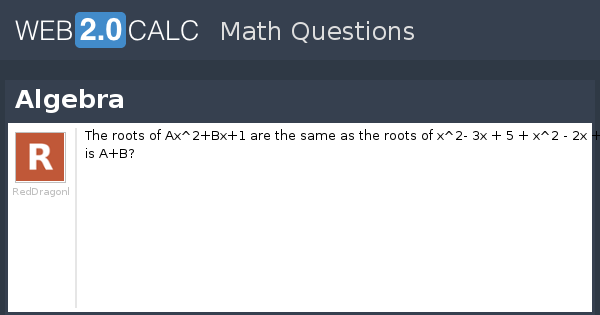 View question - Algebra