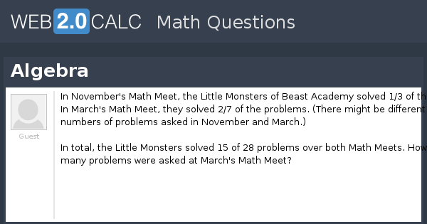 View question - Algebra
