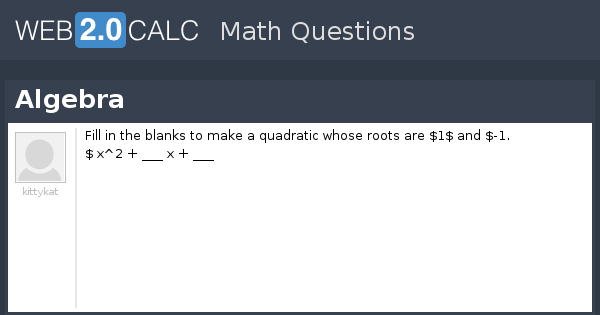 View question - Algebra