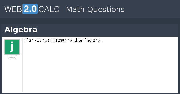 View question - Algebra
