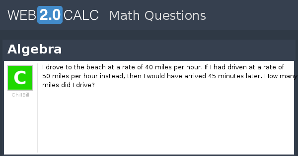 View question - Algebra