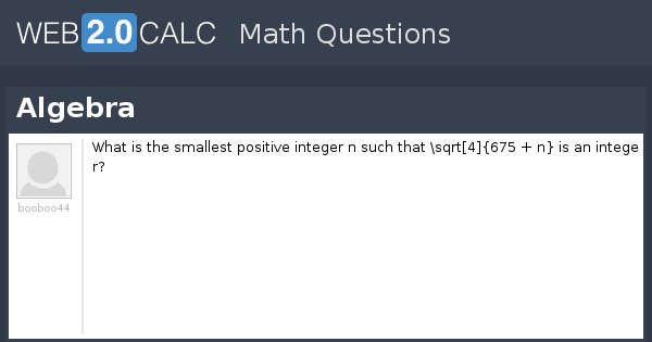 View question - Algebra