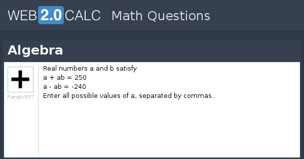 View question - Algebra
