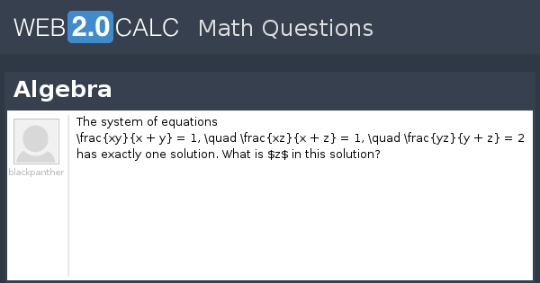 View question - Algebra