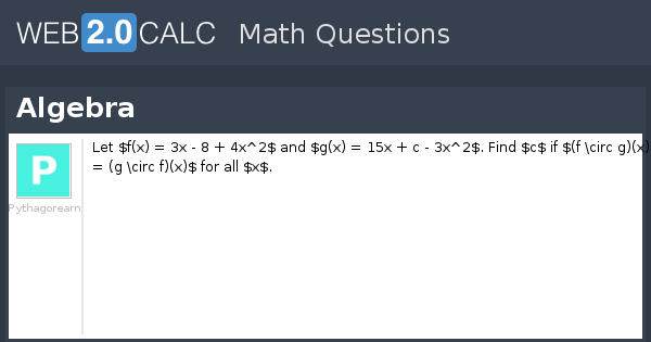 View question - Algebra