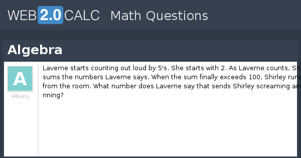 View question - Algebra
