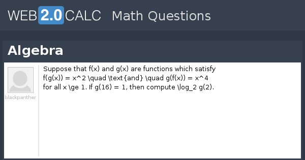 View question - Algebra