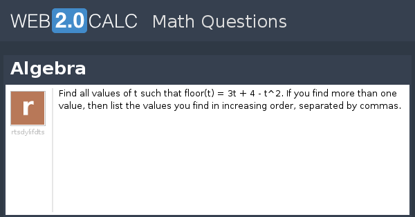 View question - Algebra