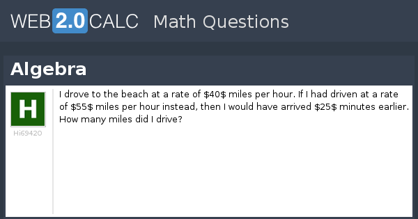 View question - Algebra