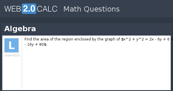 View question - Algebra
