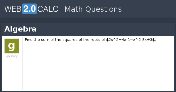 View question - Algebra