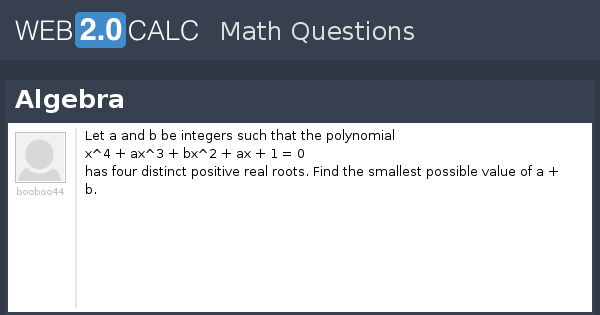 View question - Algebra