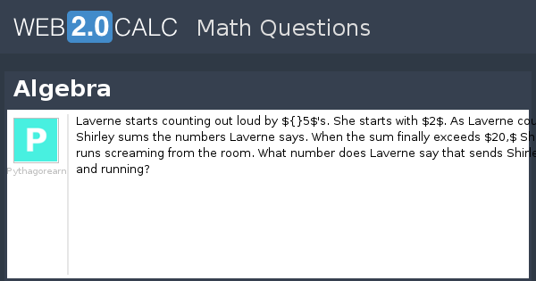 View question - Algebra