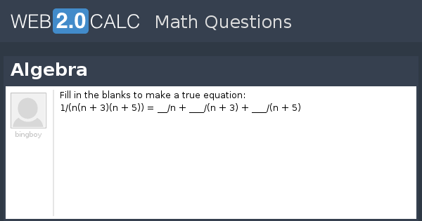 View question - Algebra
