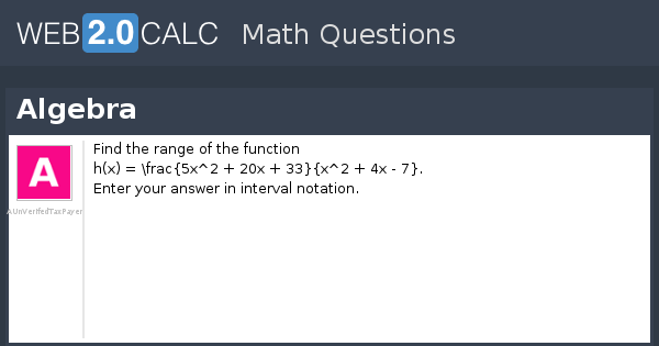 View question - Algebra