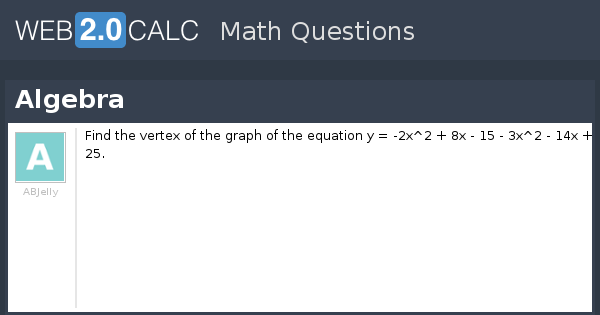 View question - Algebra
