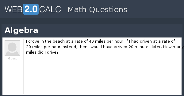 View question - Algebra