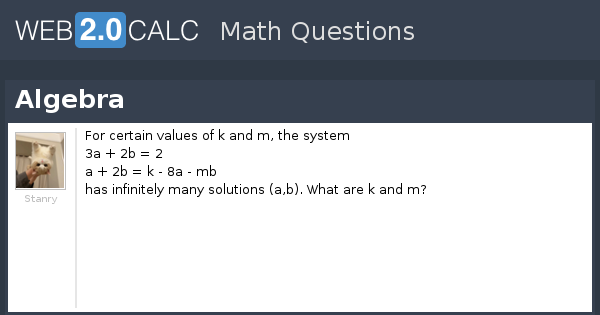 View question - Algebra