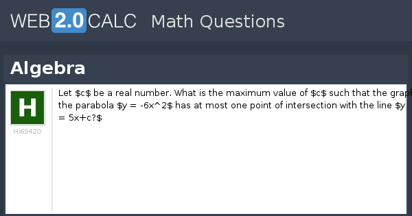 View question - Algebra