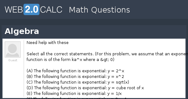 View question - Algebra
